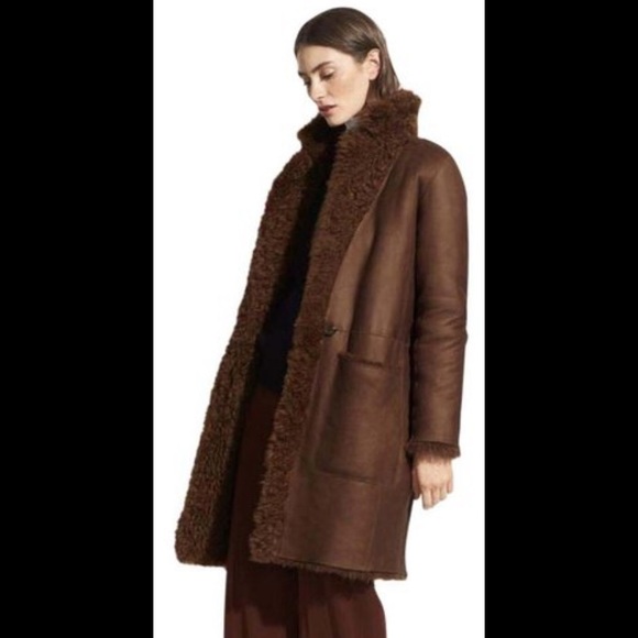 Vince reversible lamb leather shearling fur coat - Picture 2 of 11